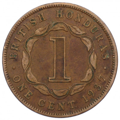 1 цент 1937 года Британский Гондурас