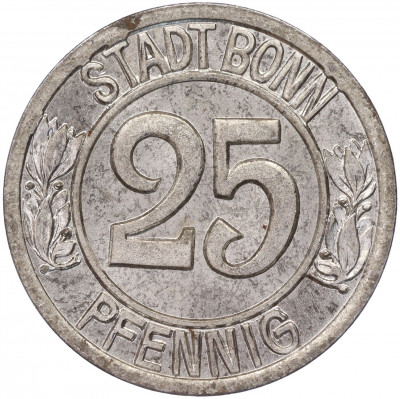 25 пфеннигов 1920 года Германия — город Бонн «Бетховен» (Нотгельд)