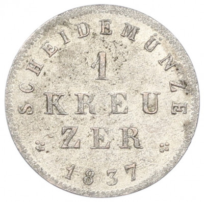 1 крейцер 1837 года Гессен-Дармштадт