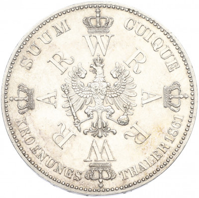 1 талер 1861 года Пруссия «Коронация Вильгельма I и Августы»