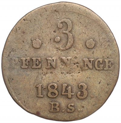 3 пфеннига 1843 года Росток