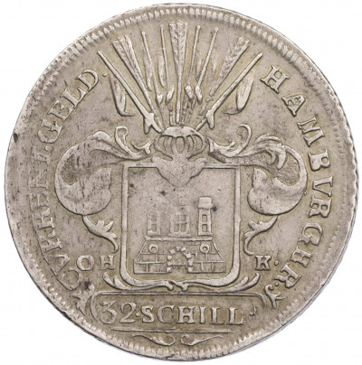 32 шиллинга 1762 года Гамбург
