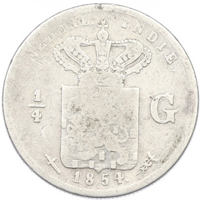 1/4 гульдена 1854 года Голландская Ост-Индия