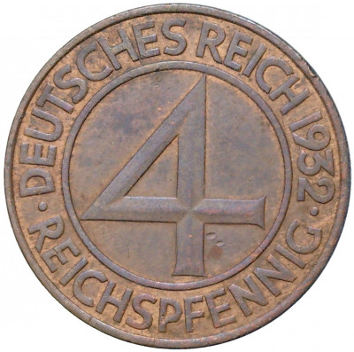 4 рейхспфеннига 1932 года A Германия