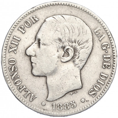 5 песет 1885 года Испания