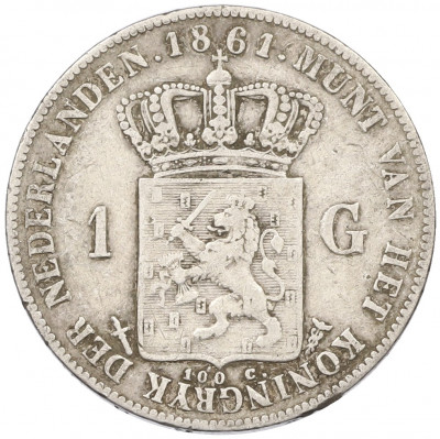 1 гульден 1861 года Нидерланды