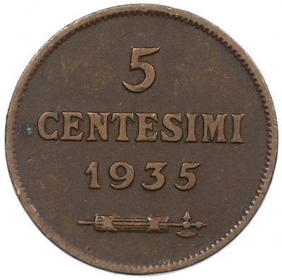 5 чентезимо 1935 года Сан-Марино