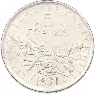 5 франков 1971 года Франция