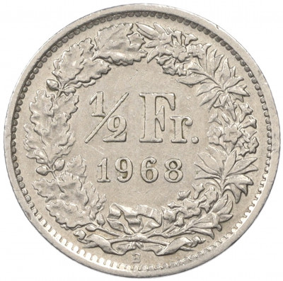 1/2 франка 1968 года Швейцария