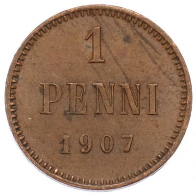 1 пенни 1907 года Русская Финляндия
