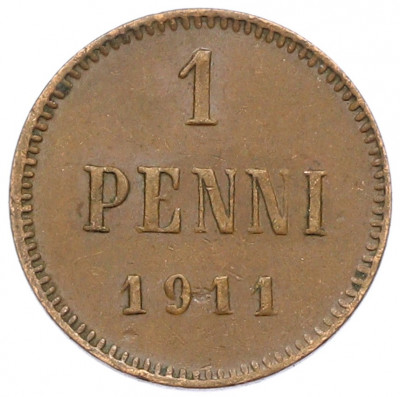 1 пенни 1911 года Русская Финляндия