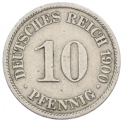 10 пфеннигов 1900 года A Германия