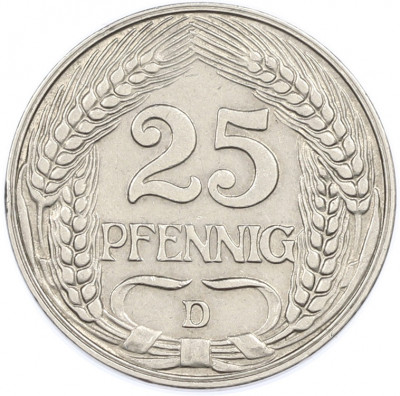 25 пфеннигов 1910 года D Германия