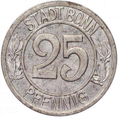 25 пфеннигов 1920 года Германия — город Бонн «Бетховен» (Нотгельд)