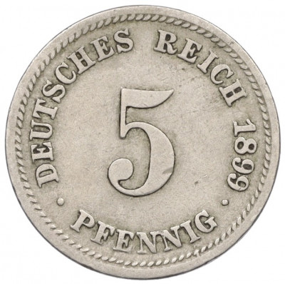 5 пфеннигов 1899 года D Германия
