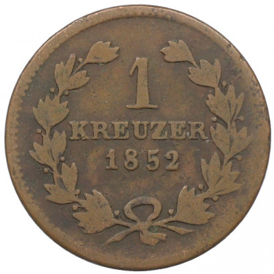 1 крейцер 1852 года Баден