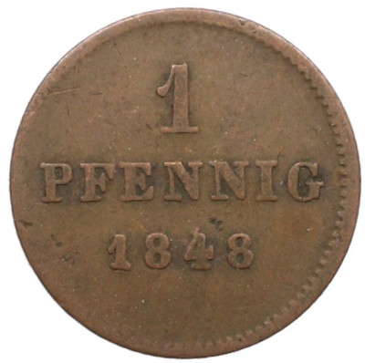 1 пфенниг 1848 года Бавария