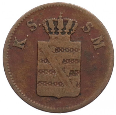 1 пфенниг 1848 года Саксония