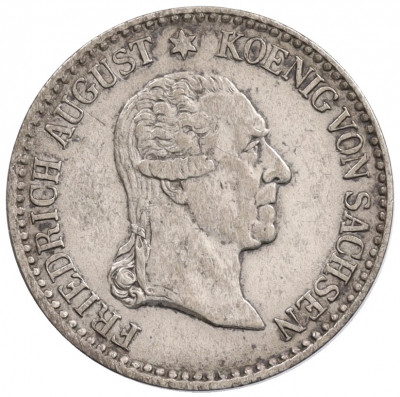 1/6 талера 1827 года Саксония «Смерть Короля Фридриха Августа I»