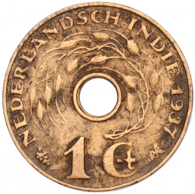 1 цент 1937 года Голландская Ост-Индия