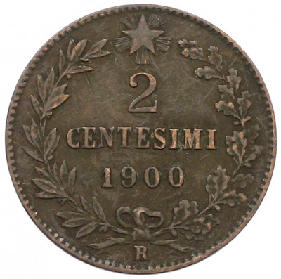 2 чентезимо 1900 года Италия
