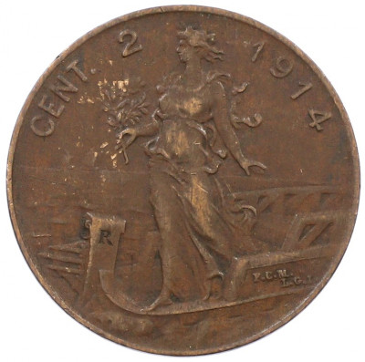 2 чентезимо 1914 года Италия