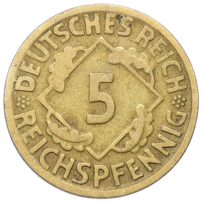 5 рейхспфеннигов 1925 года D Германия
