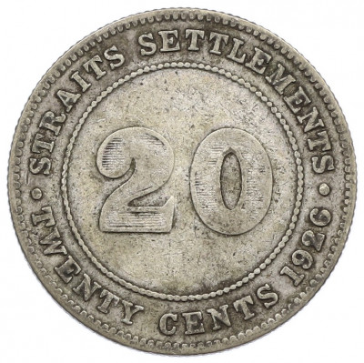 20 центов 1926 года Стрейтс Сетлментс
