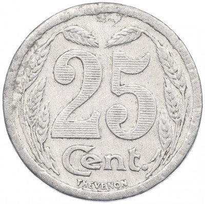 25 сантимов 1921 года Франция — город Эвре (Нотгельд)