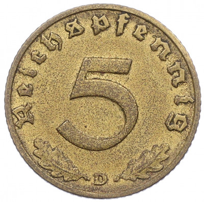 5 рейхспфеннигов 1938 года D Германия