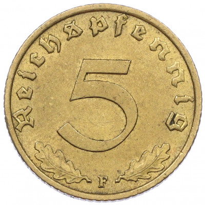 5 рейхспфеннигов 1938 года F Германия