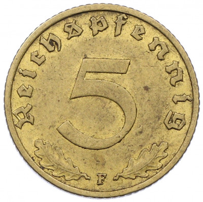 5 рейхспфеннигов 1939 года F Германия