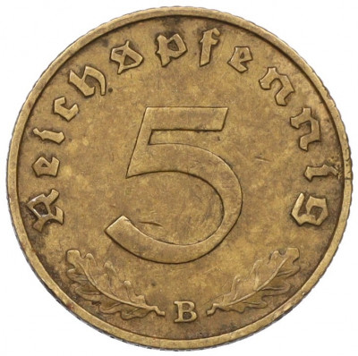 5 рейхспфеннигов 1939 года B Германия