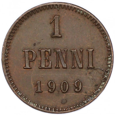 1 пенни 1909 года Русская Финляндия