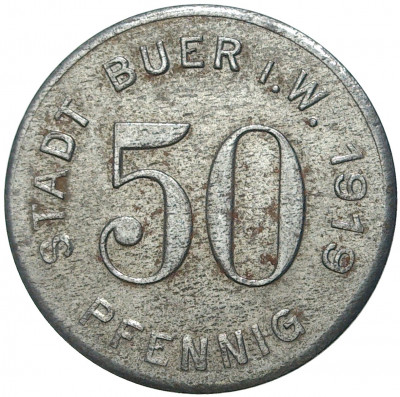 50 пфеннигов 1919 года Германия — город Бюр (Нотгельд)