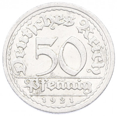 50 пфеннигов 1921 года J Германия