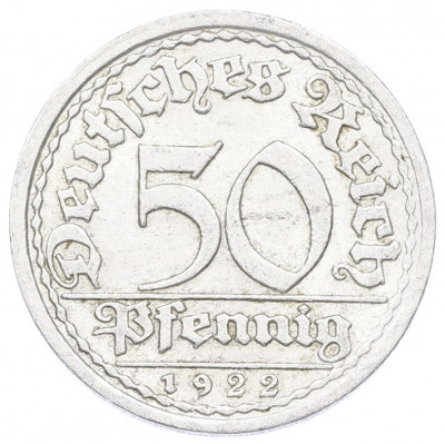 50 пфеннигов 1922 года A Германия