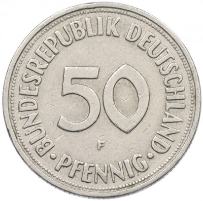50 пфеннигов 1950 года F Западная Германия (ФРГ)
