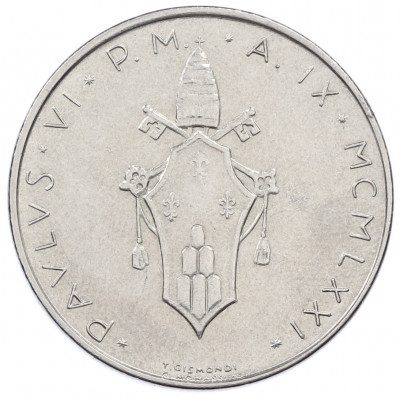 100 лир 1971 года Ватикан