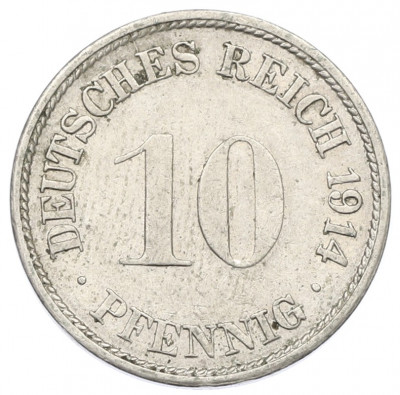 10 пфеннигов 1914 года F Германия