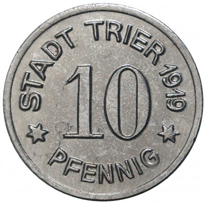 10 пфеннигов 1919 года Германия — город Трир (Нотгельд)