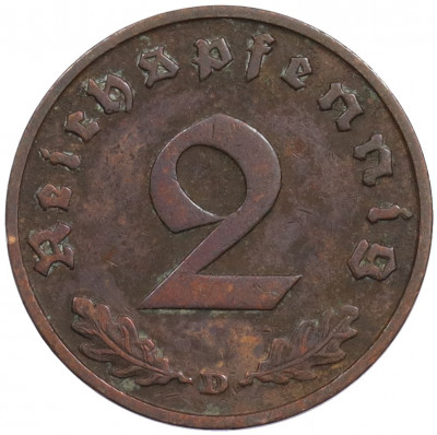 2 рейхспфеннига 1936 года D Германия