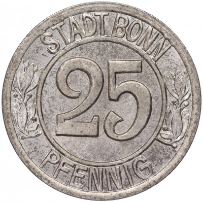 25 пфеннигов 1920 года Германия — город Бонн «Бетховен» (Нотгельд)