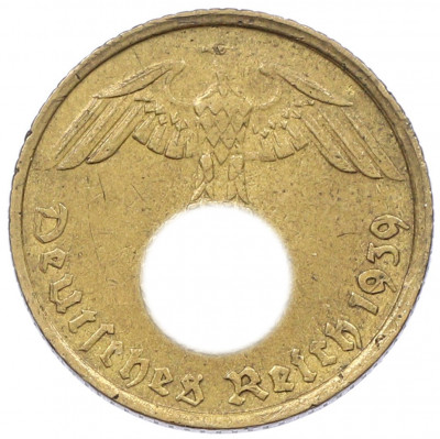 5 рейхспфеннигов 1939 года G Германия