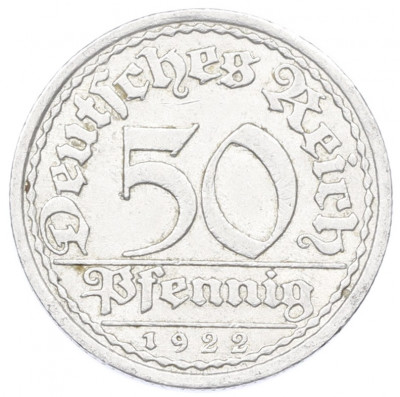 50 пфеннигов 1922 года A Германия