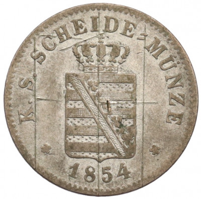 2 новых гроша / 20 пфеннигов 1854 года Саксония