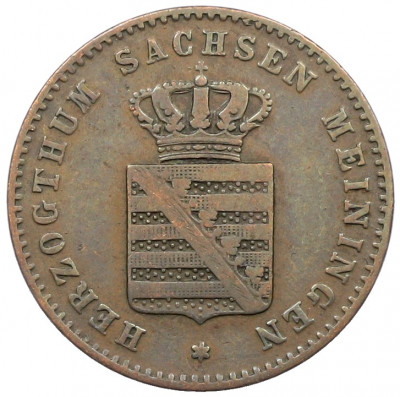 2 пфеннига 1867 года Саксен-Мейнинген