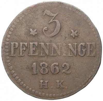 3 пфеннига 1862 года Росток