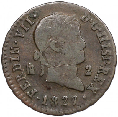 2 мараведи 1827 года Испания
