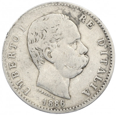 1 лира 1886 года R Италия